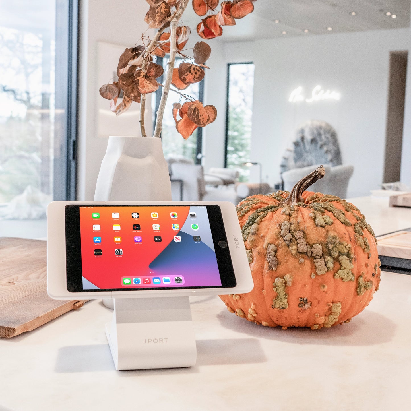 IPort Case and Basestation on a kitchen bench