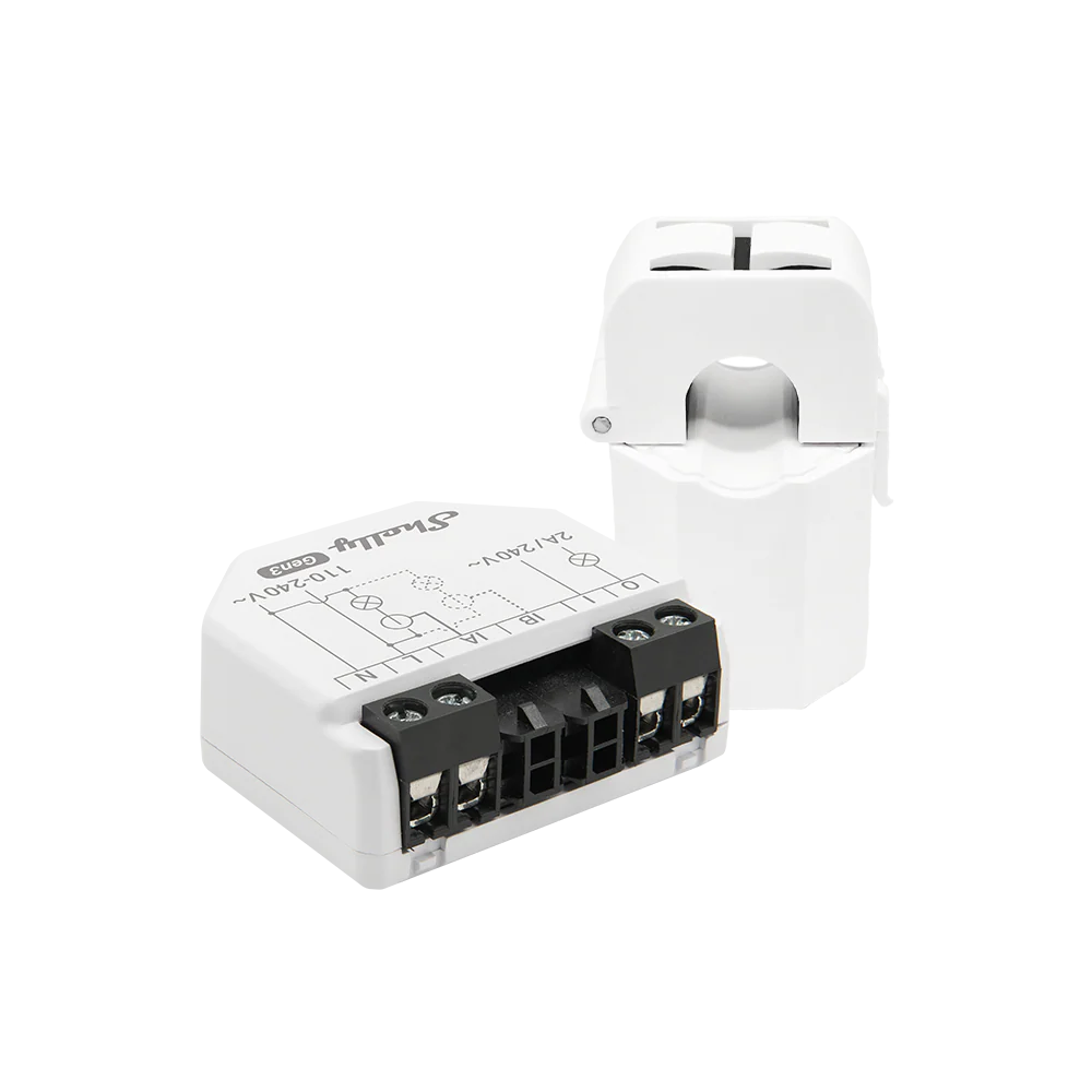 Shelly EM Gen 3 Wi-Fi dual-channel energy monitor for business power tracking
